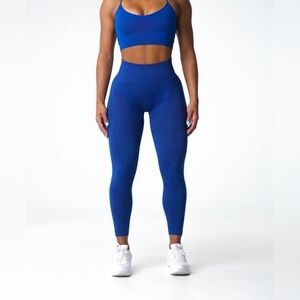 Azure Blue Shape Seamless Leggings